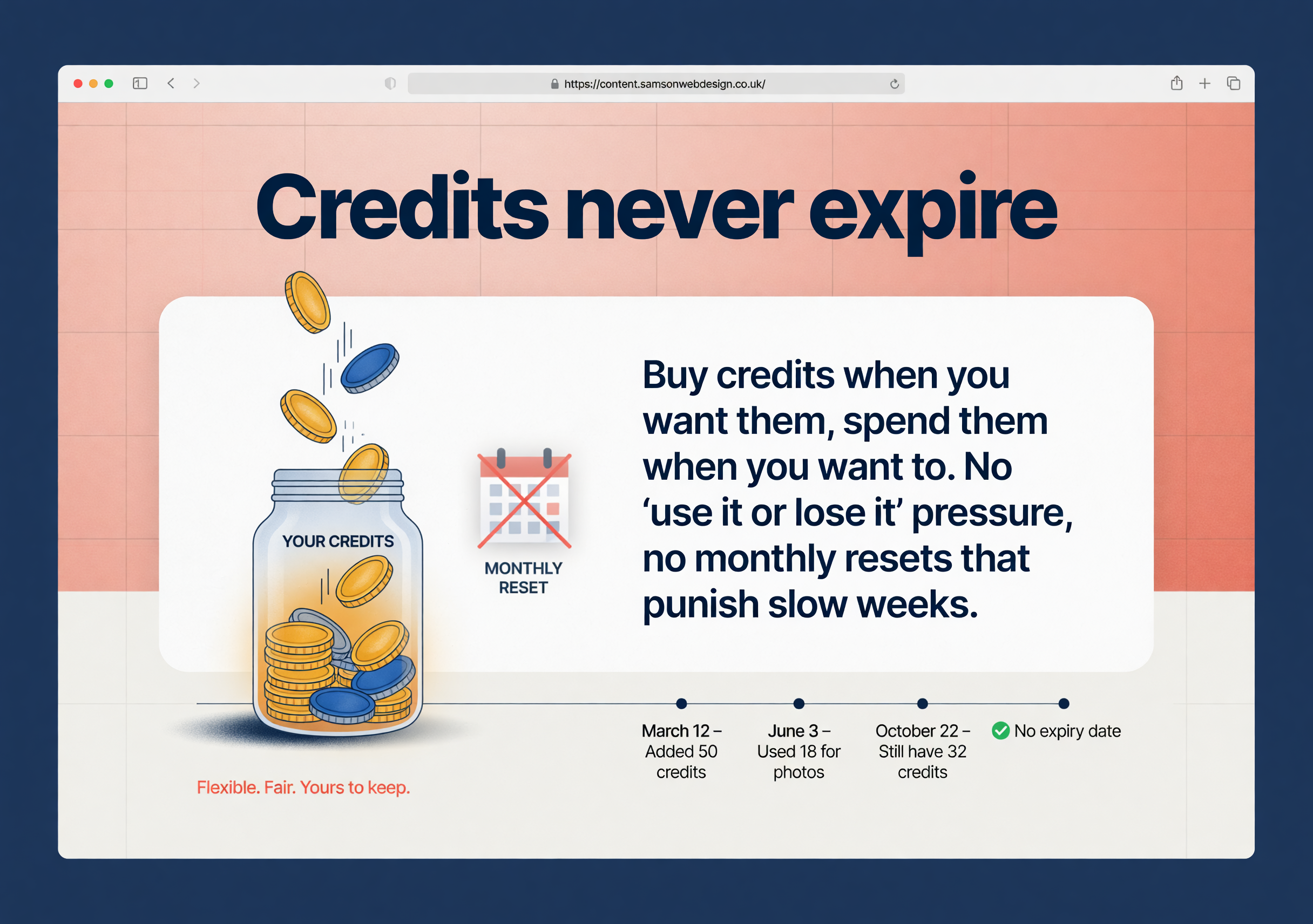 Credits never expire