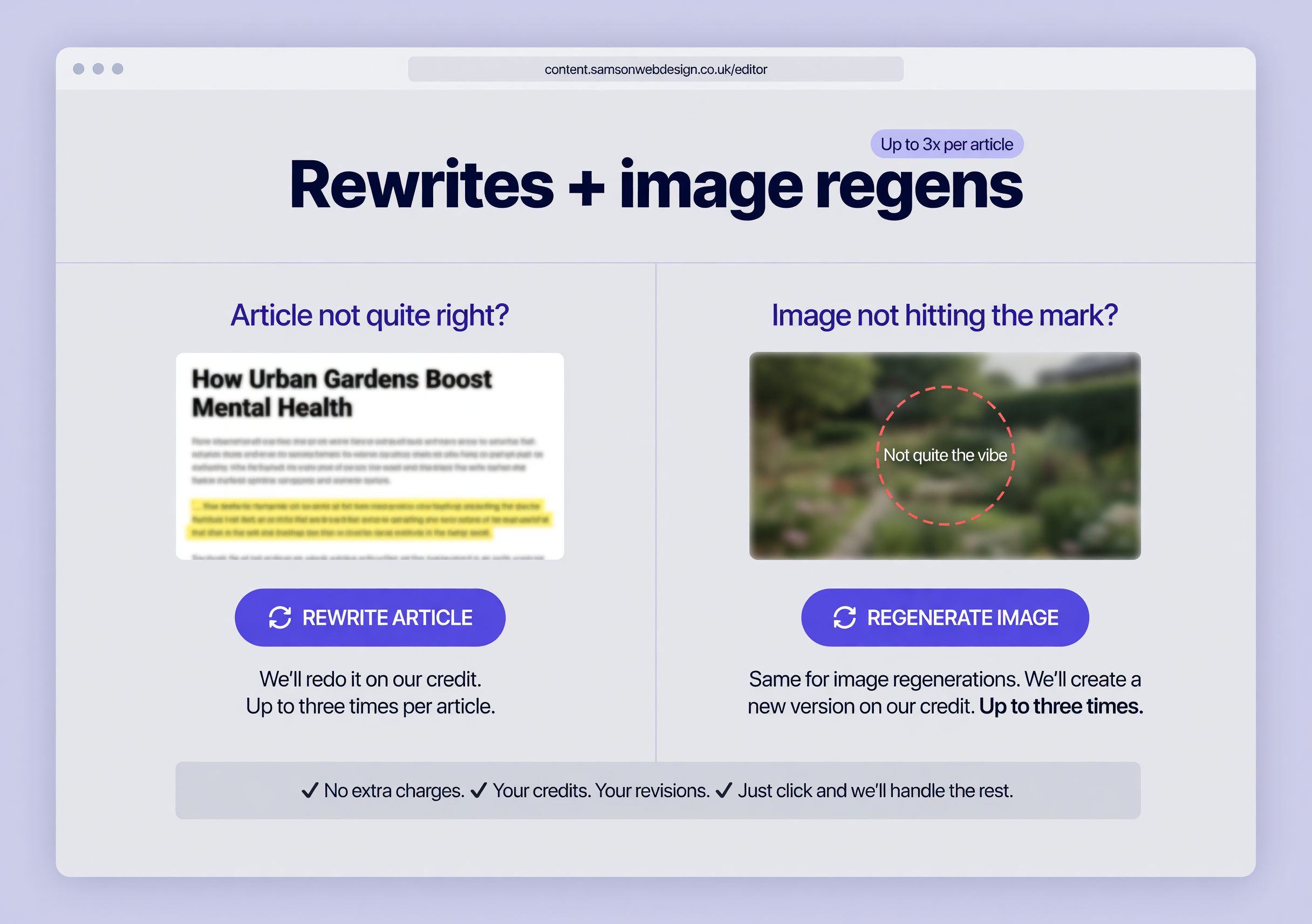 Rewrites + image regens