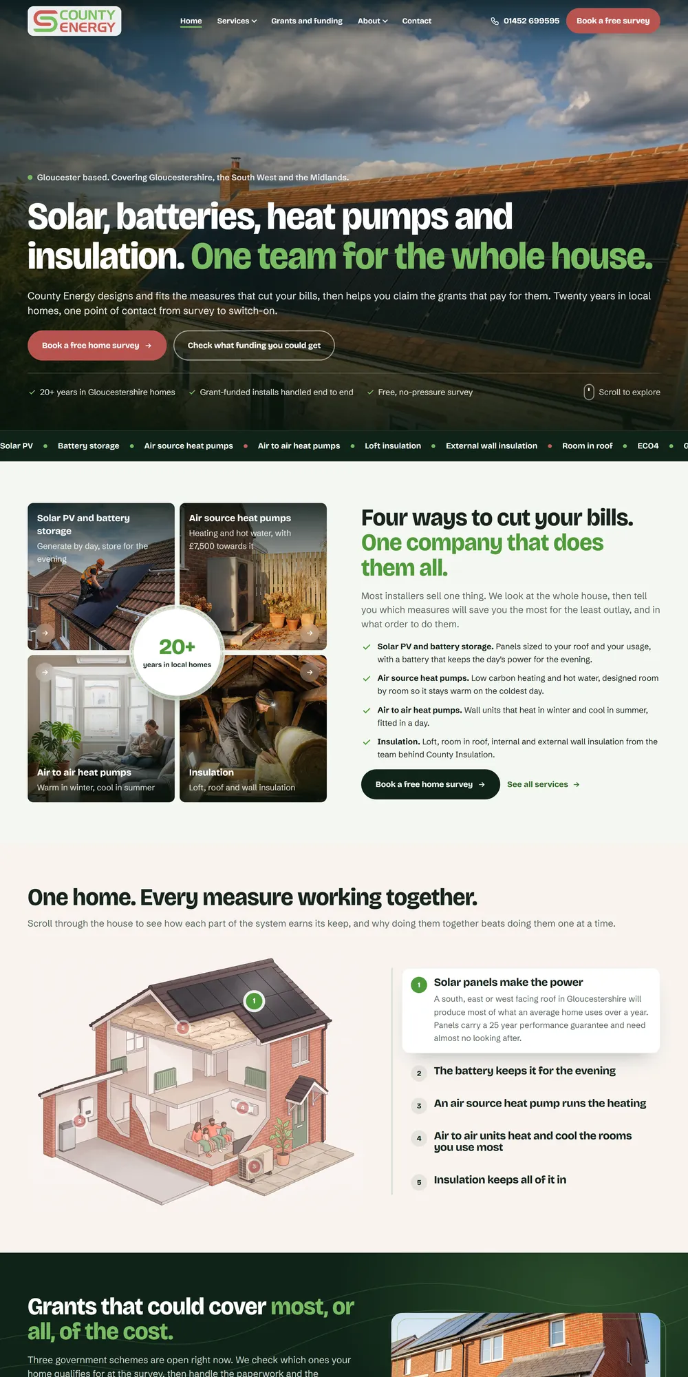 The homepage design we produced for County Energy