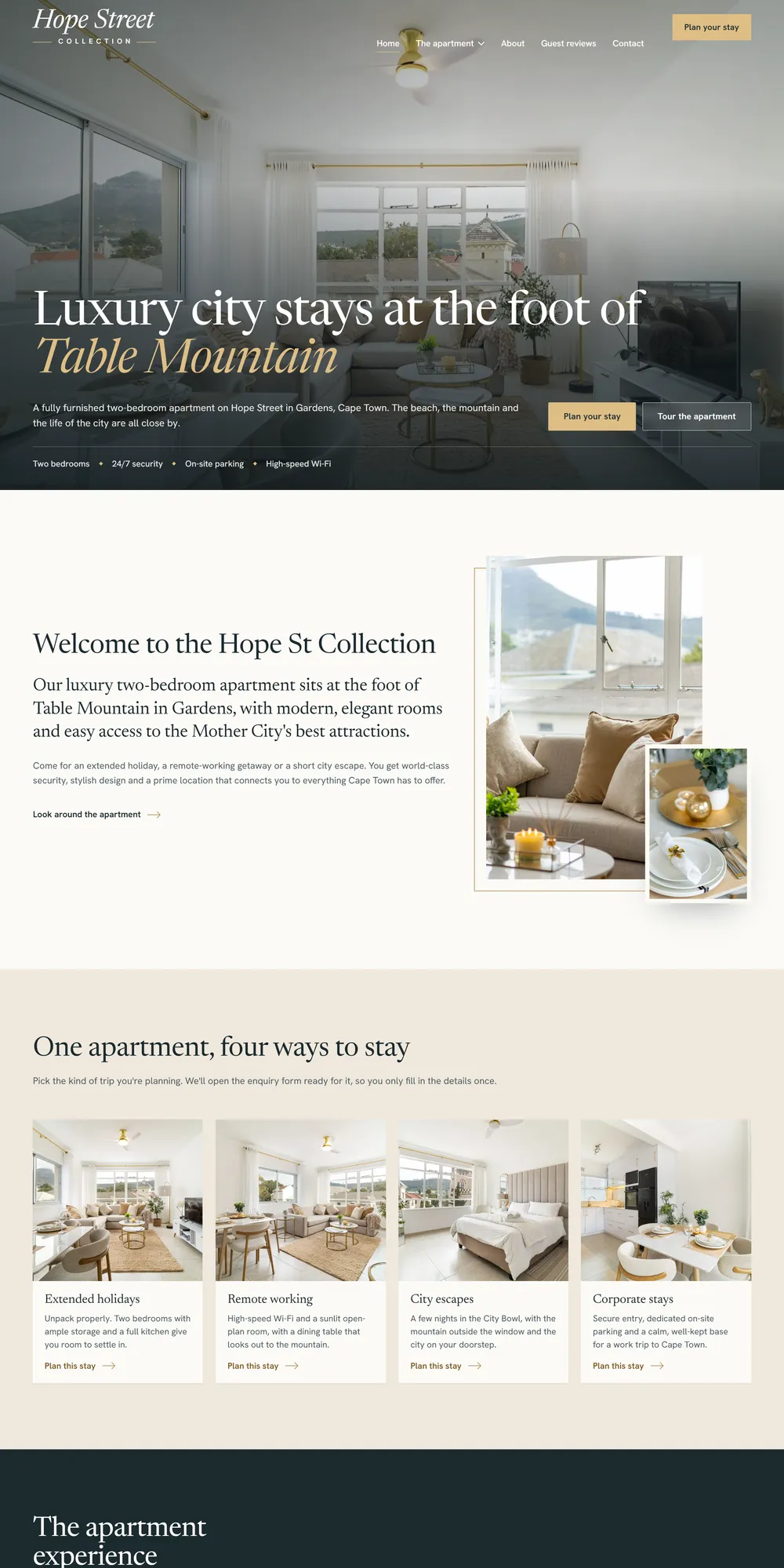 The homepage design we produced for Hope Street Collection
