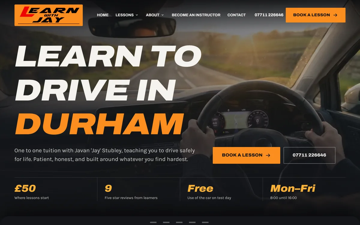 The homepage design we produced for Learn With Jay
