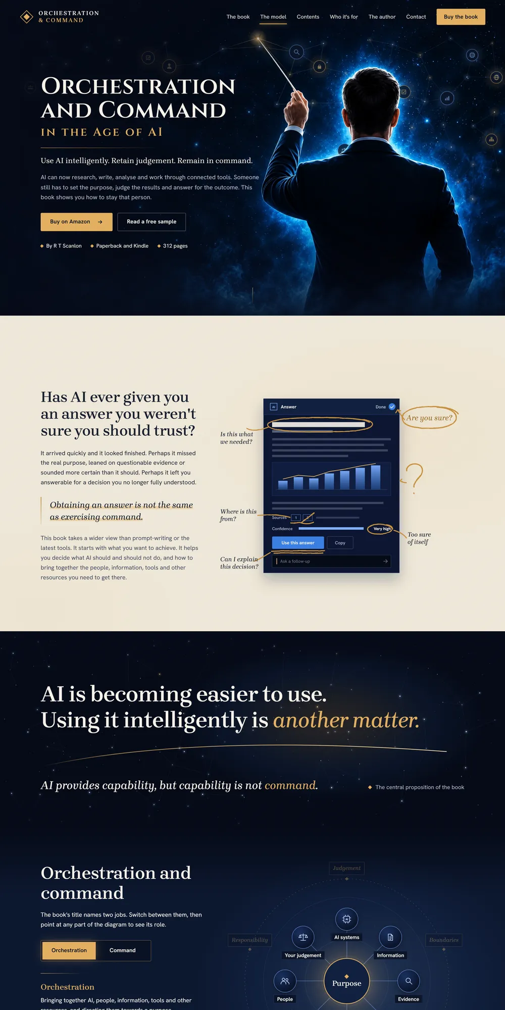 The homepage design we produced for Orchestration and Command
