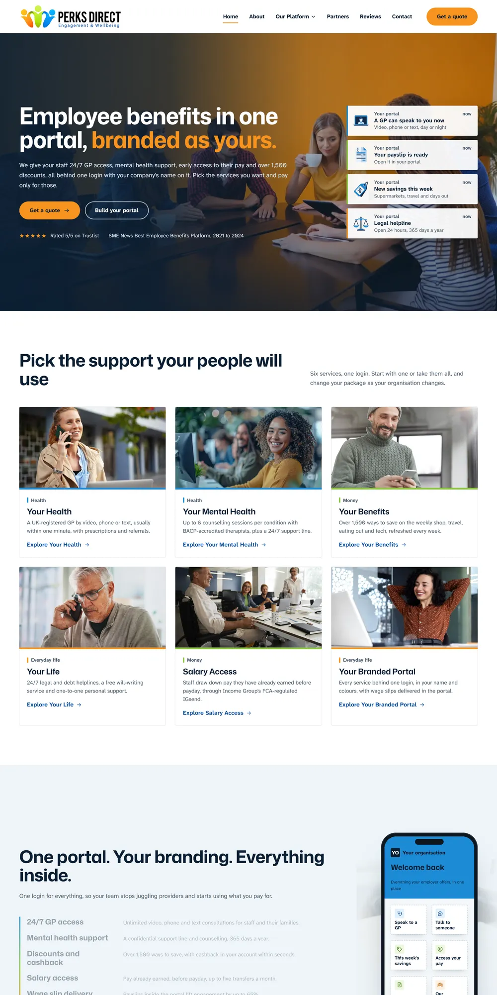 The homepage design we produced for Perks Direct