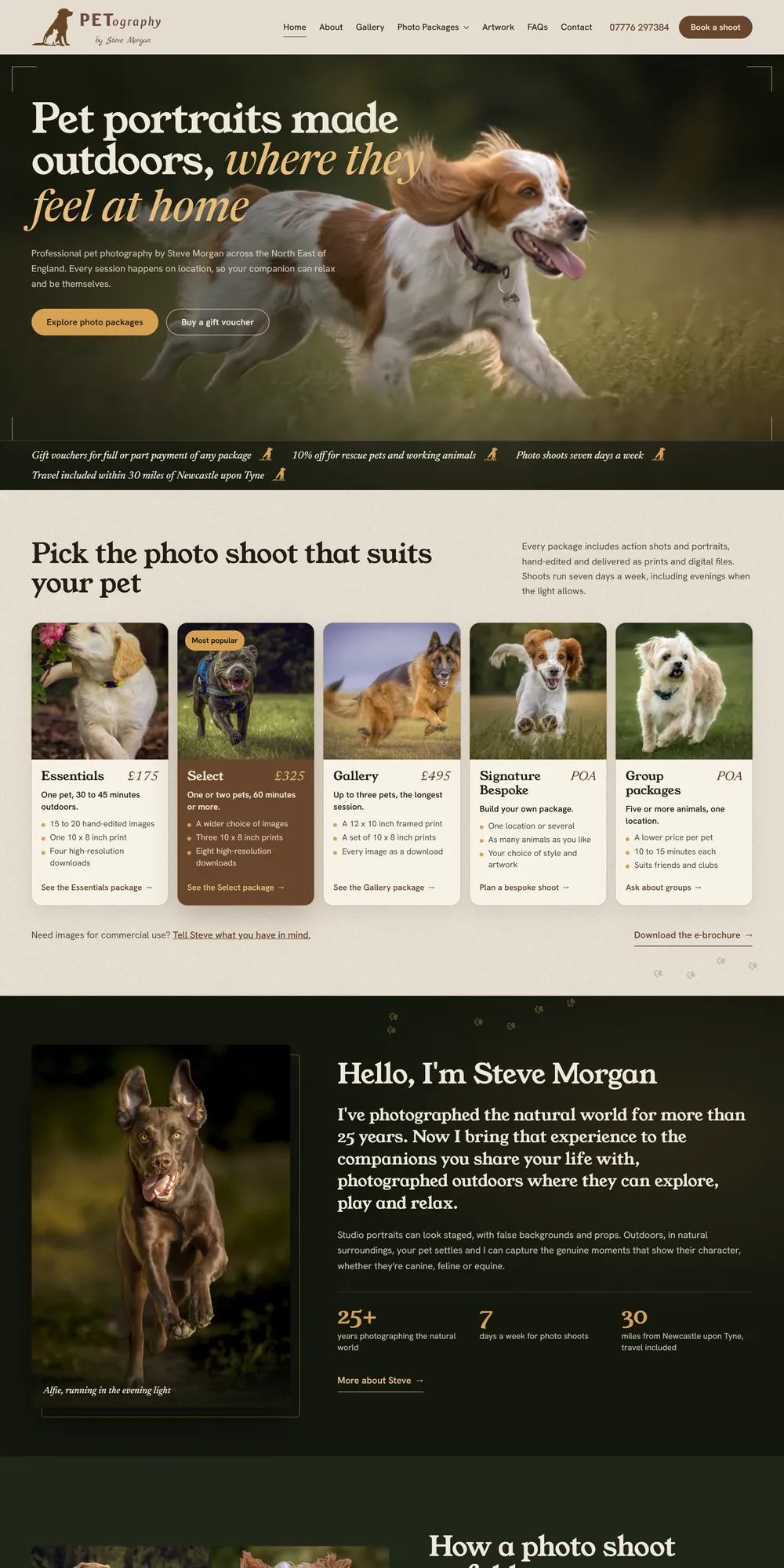 The homepage design we produced for PETography