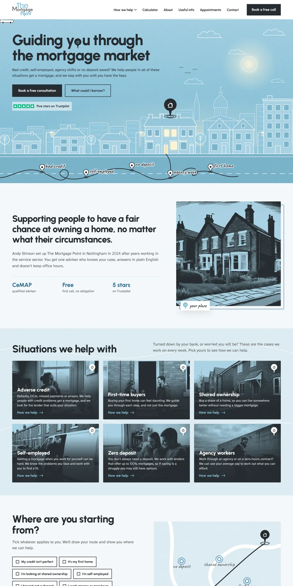 The homepage design we produced for The Mortgage Point