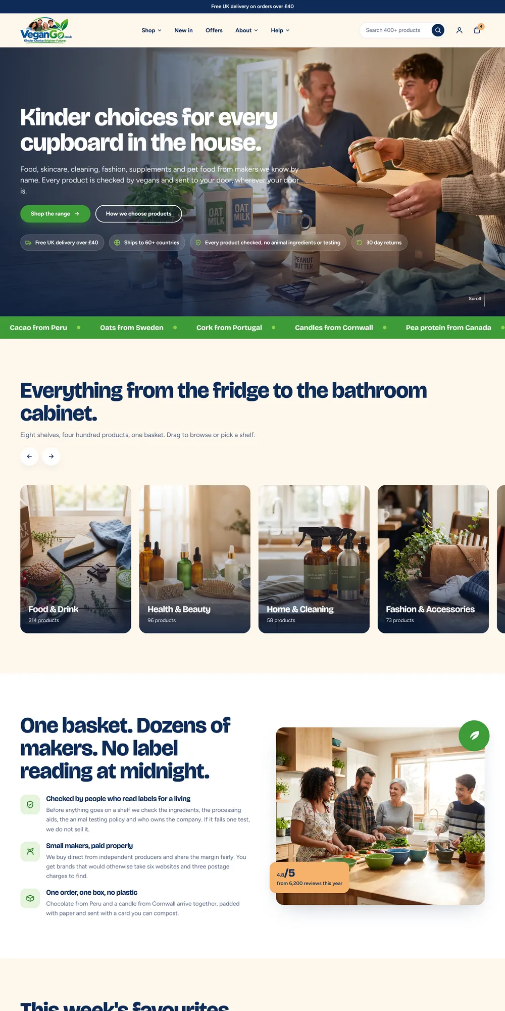 The homepage design we produced for VeganGo