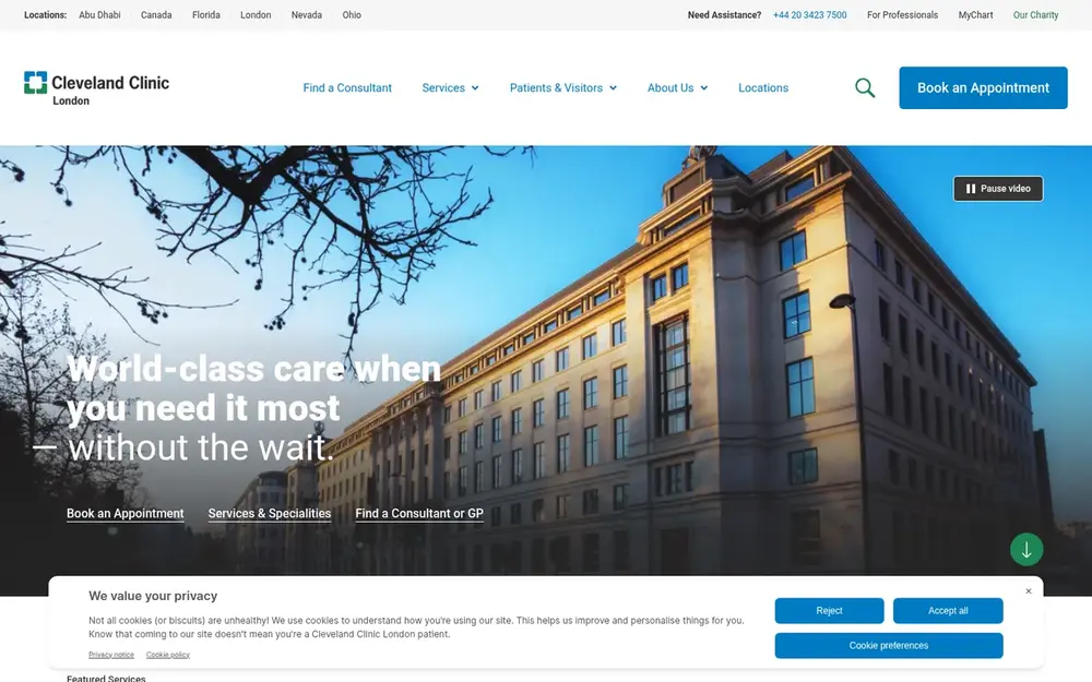 Cleveland Clinic London website