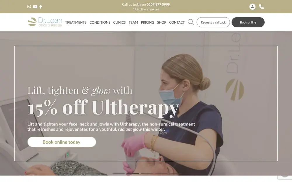 Dr Leah Skin Clinics website