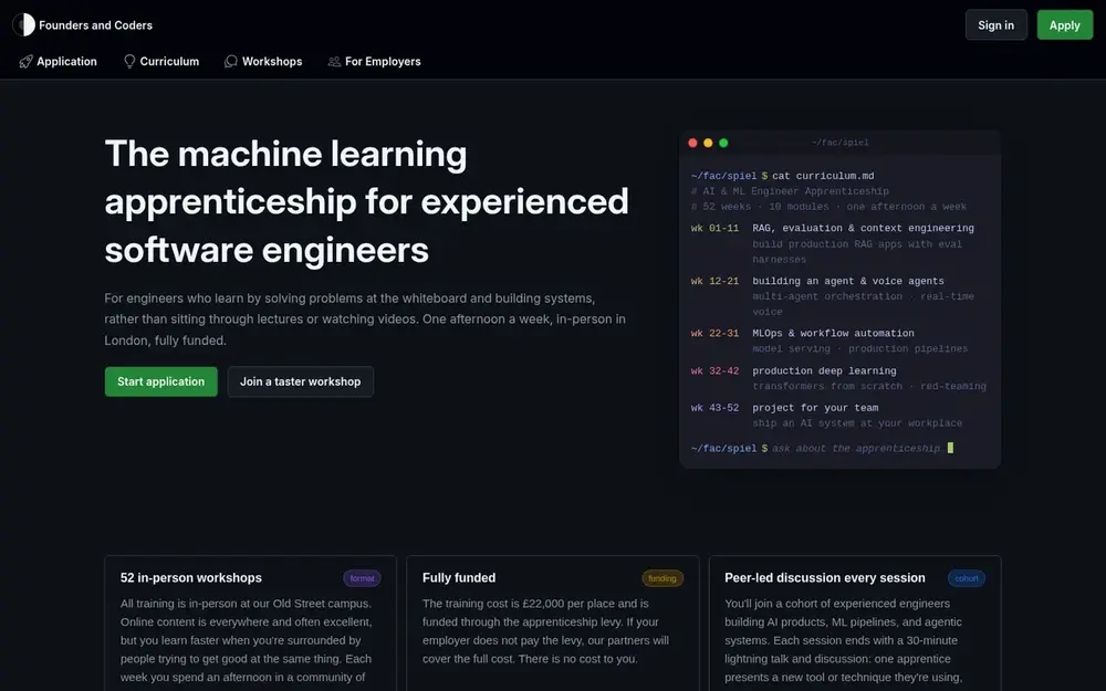 Founders and Coders website