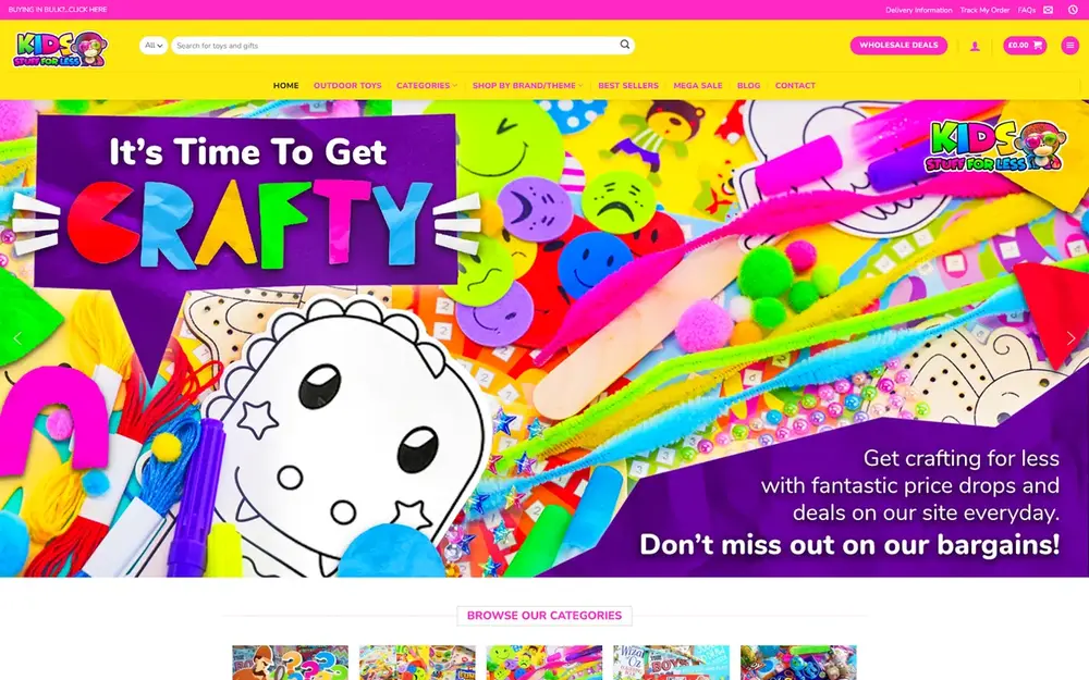 Kids Stuff For Less website