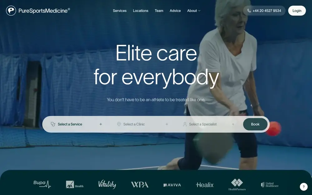 Pure Sports Medicine website