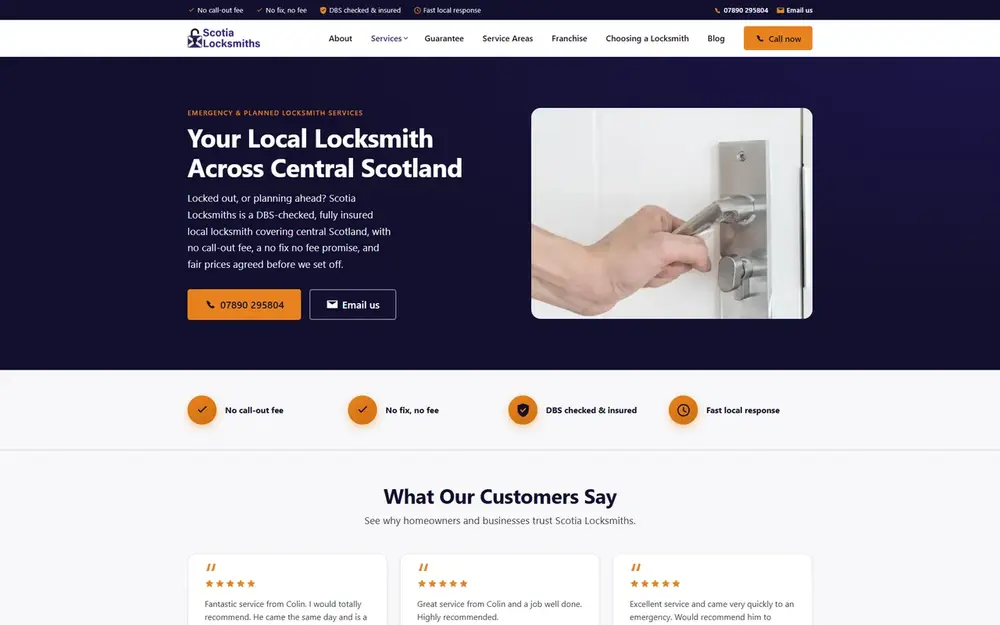 Scotia Locksmiths website