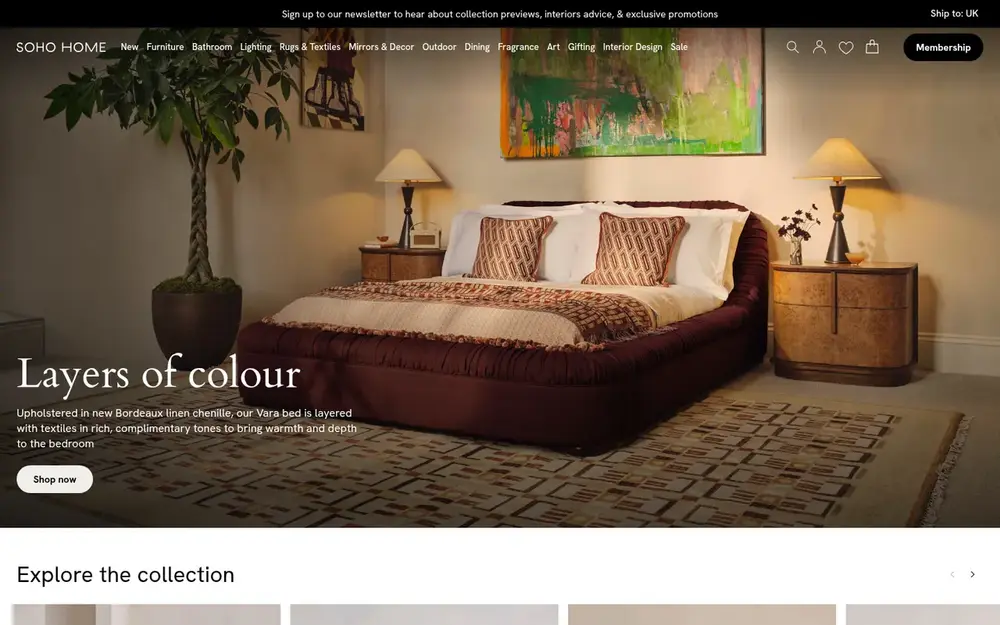 Soho Home homepage as it is today