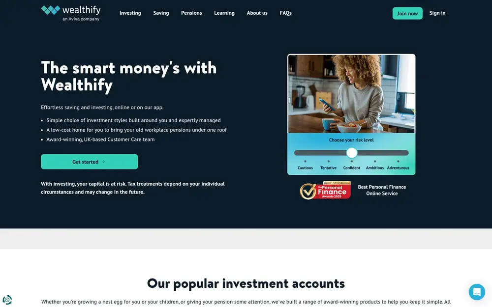 Wealthify website