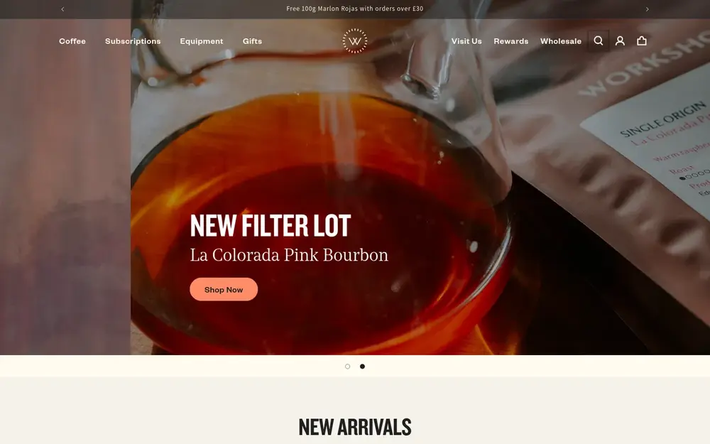 Workshop Coffee website