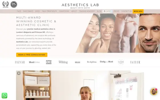 Aesthetics Lab website