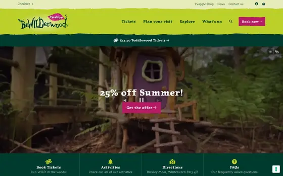BeWILDerwood Cheshire website