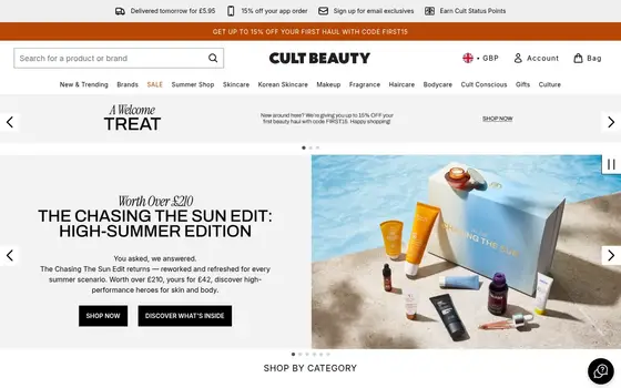 Cult Beauty website