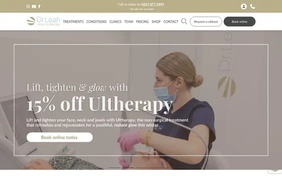 Dr Leah Skin Clinics website