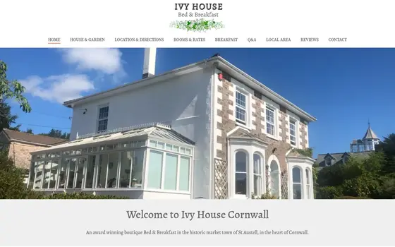 Ivy House Cornwall website