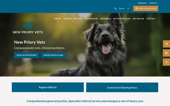 New Priory Vets website
