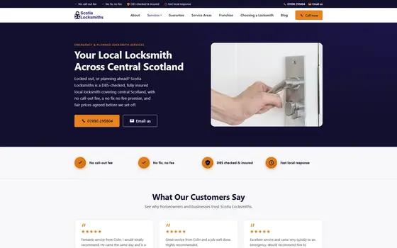 Scotia Locksmiths website