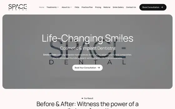 Space Dental website