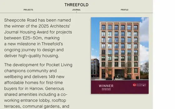 Threefold Architects website