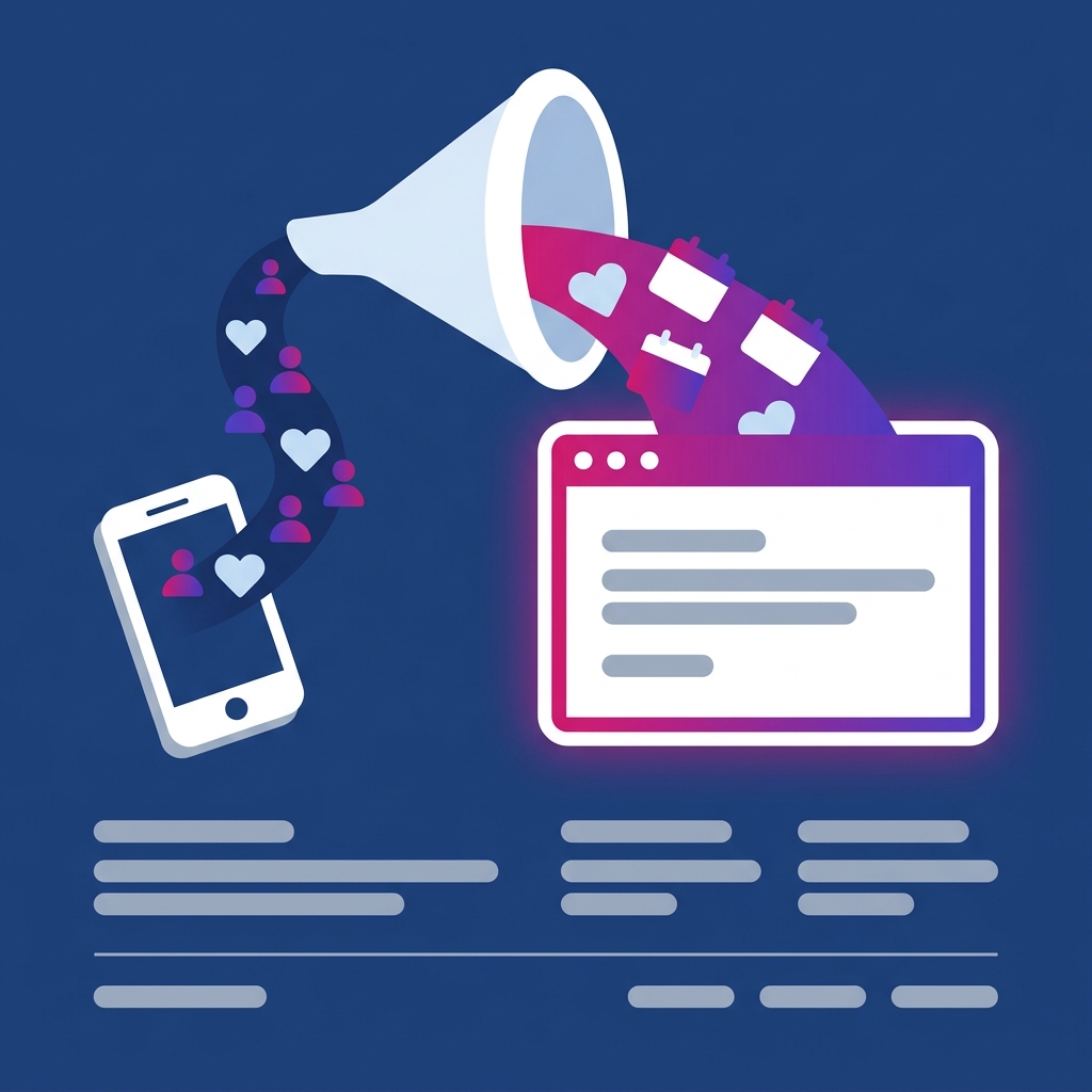 A website converting social media followers into bookings