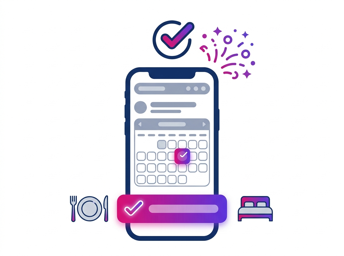 A booking being completed directly on the site
