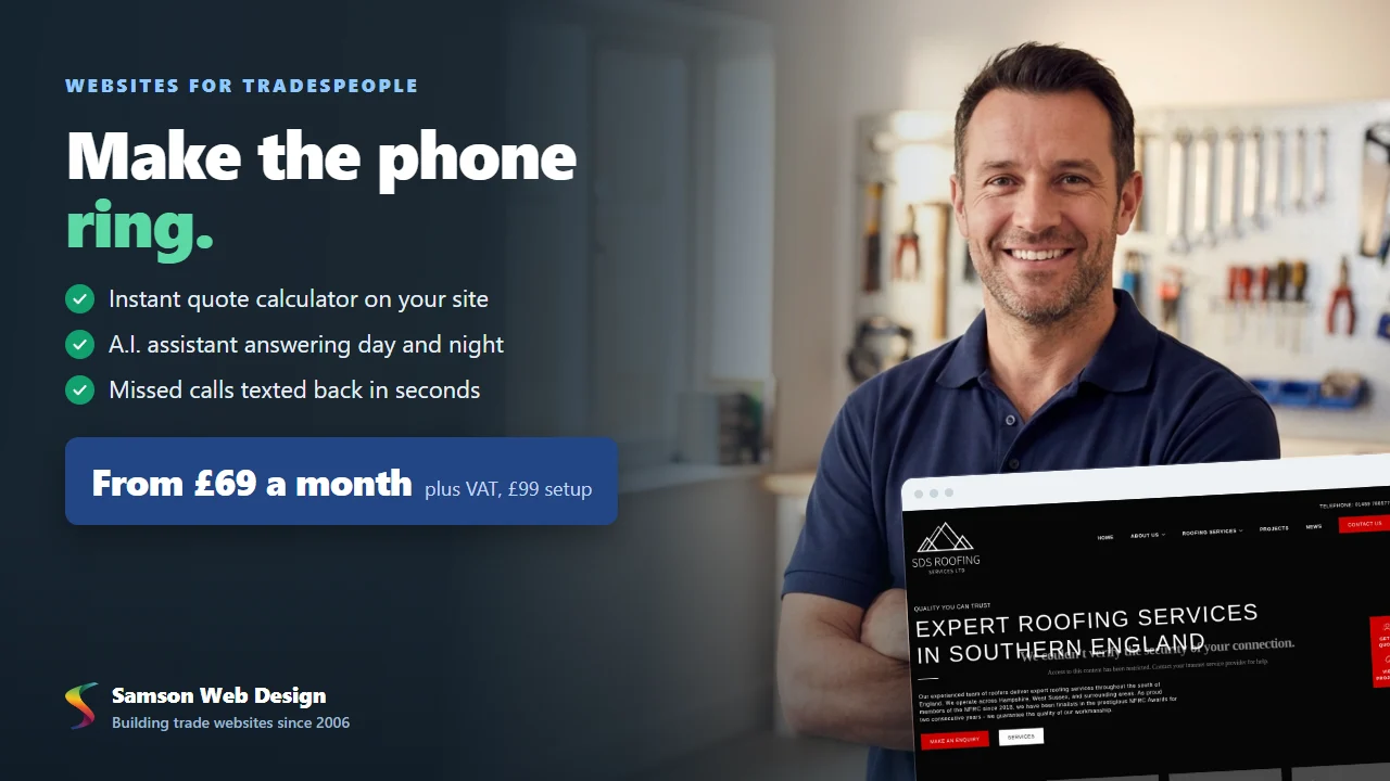 A trade website turning local searches into phone calls and booked jobs