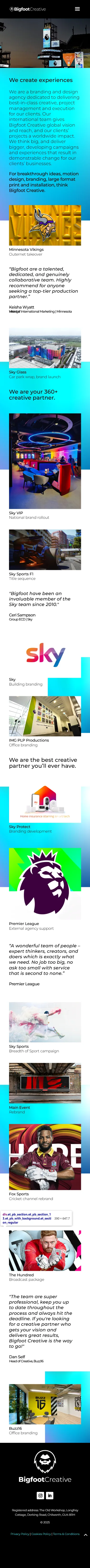 Bigfoot Creative mobile