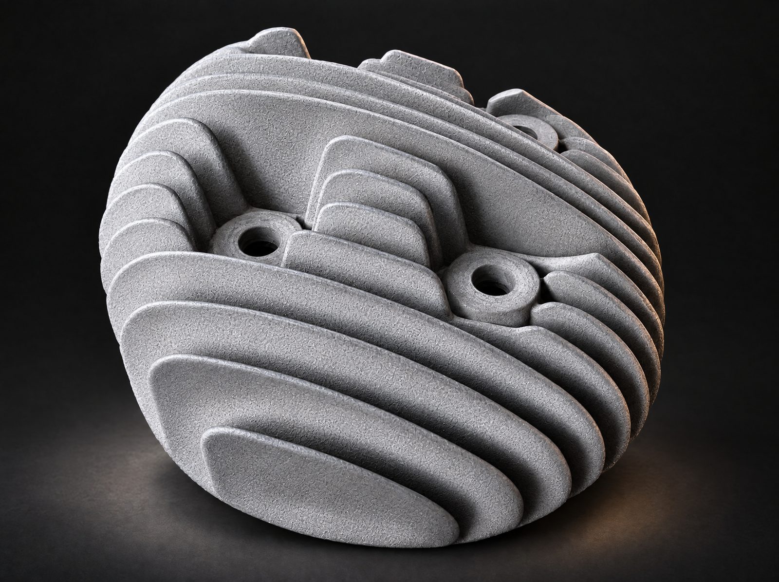 The same cylinder head after grit blasting